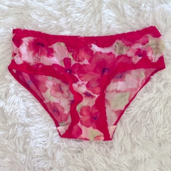 Vintage Y2K Victoria’s Secret poppies micro mesh bikini cut panties - Picture 1 of 5